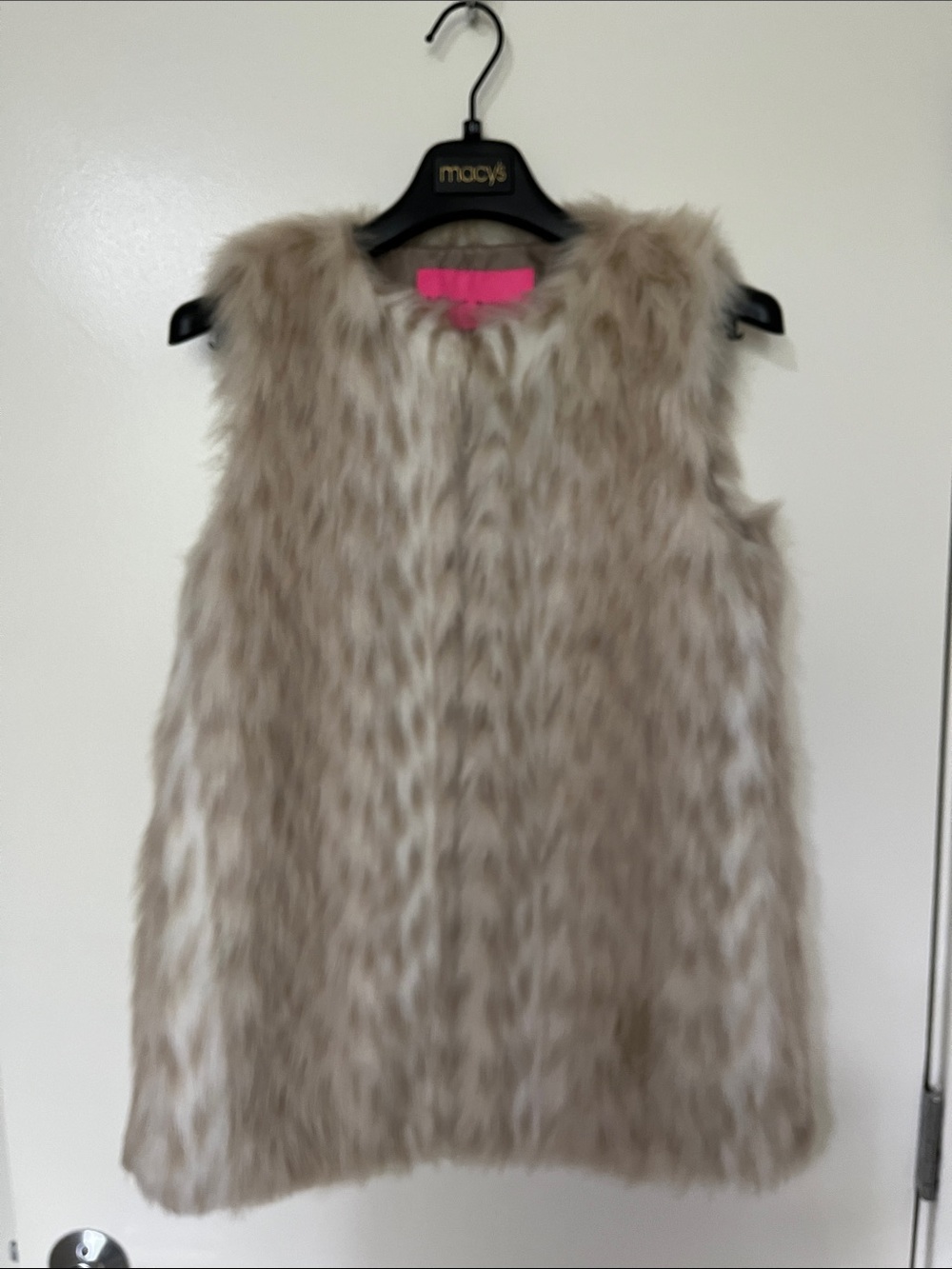 Betsey Johnson Taupe Faux Fur Vest